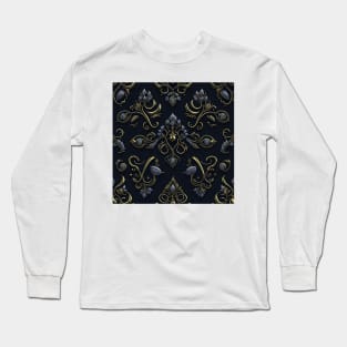 Radiant Elegance: Unveiling a Seamless Gold Jewelry and Diamond Tapestry, Fancy seamless golden pattern Wallpaper Decoration Long Sleeve T-Shirt